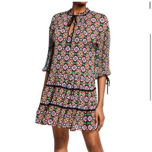 Alice + Olivia Arnette Tiered Tunic Dress Size Large - Picture 12 of 12